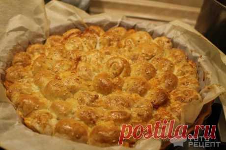 Мясной пирог "Хризантема" | с курицей и сыром из слоеного теста