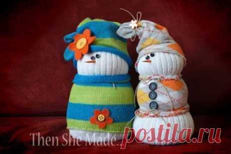 Снеговик из носка — Поделки с детьми