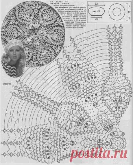 Летний берет крючком.