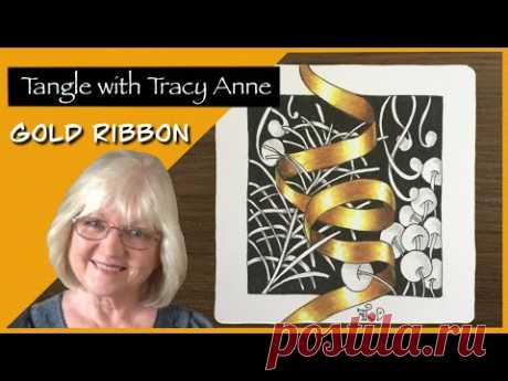 How to draw and colour a GOLD RIBBON