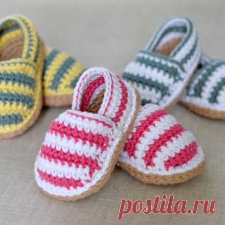 CROCHET PATTERN Stripy Espadrille Baby from matildasmeadow on