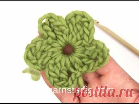 DROPS Crocheting Tutorial: How to work a little flower in 154-32