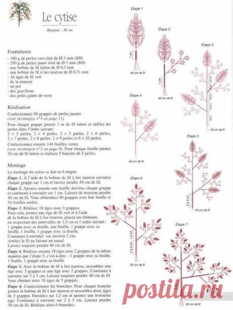 Ракитник - деревце из бисера / Бисероплетение, поделки и украшения из бисера, мастер классы и схемы / КлуКлу. Рукоделие - бисероплетение, квиллинг, вышивка крестом, вязание