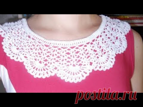 Воротник Крючком на Платье - 2017 / Collar Hook on Dress / Häkelkragen auf Kleid