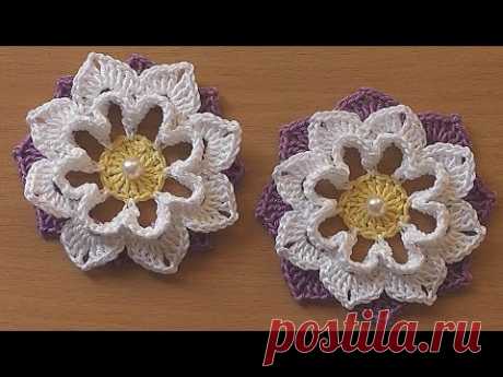 Crochet Flower  VERY EASY Tutorial #3