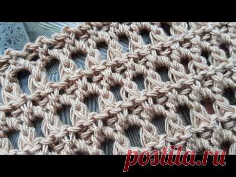 Вяжем креативную сеточку спицами 🐞  knitting pattern.