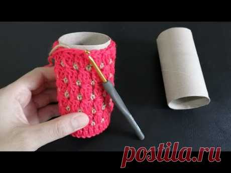 SUPER IDEA😲 Look what I did with the Toilet Paper Roll I found in the trash! Trend Crochet Idea✨