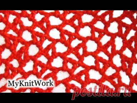 Сетка крючком #1. Вязание крючком. Mesh pattern. Crochet.