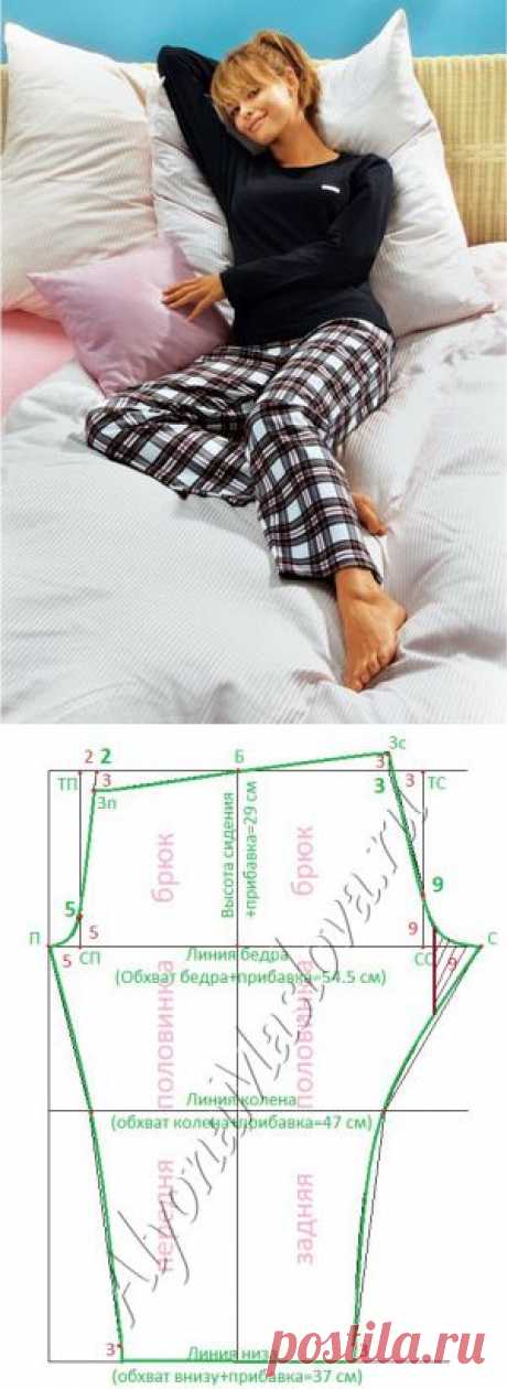 Штаны для сна без выкройки | Мастерская рукоделия Алёны Масловой