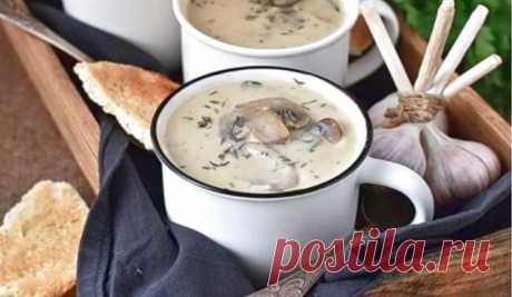 Суп-пюре из грибов со сливками, пошаговый рецепт с фото