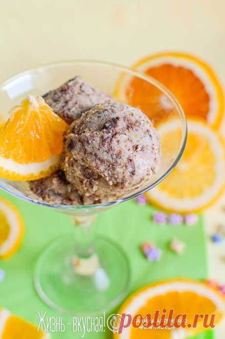 Искристое апельсиновое мороженое с мятой, шоколадом и брауни • Жизнь - вкусная! Кулинарный сайт Галины Артеменко