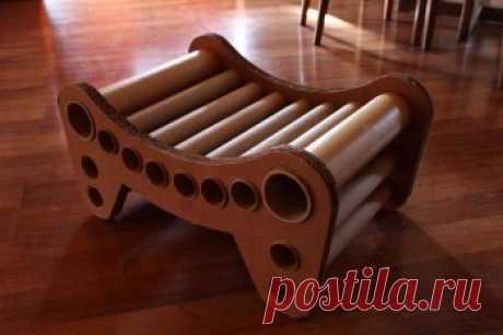 Оригинальный стул из картона и картонных трубок — Своими руками