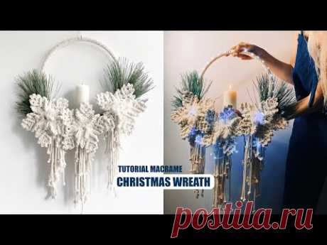 DIY: Macrame Christmas Wreath / Tutorial Macrame Flowers
