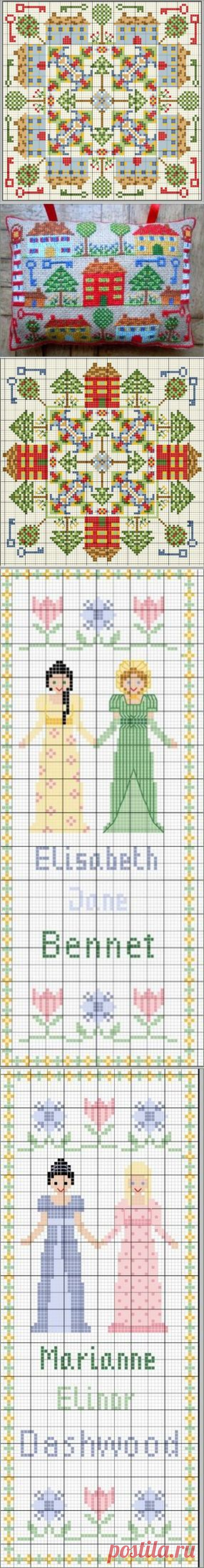 Вышивка крестом. Схемы и примеры. Cross-stitch. Schemes and examples. ~ HandMadiya.com