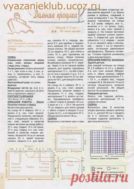 Жакет и штанишки - Для детей до года - Каталог файлов - Вязание для детей