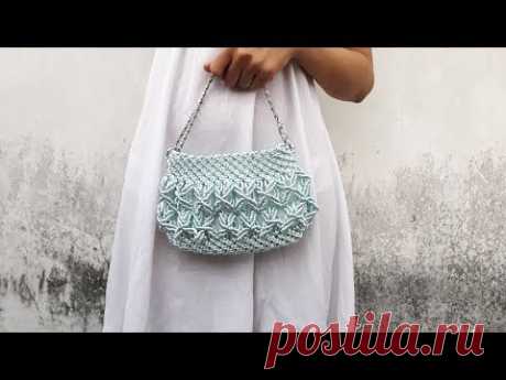 Tutorial Tas Tali Macrame Motif X Bag 2 - X Tutorial on Macrame Bag Part 2 #FashionBag #Macrame