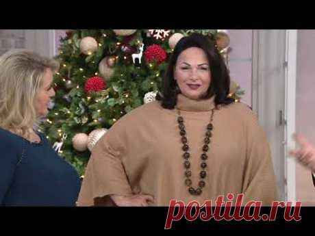 Dennis Basso Turtleneck Sweater Knit Poncho on QVC