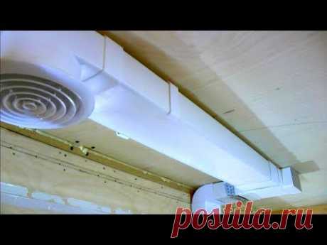 Вытяжка и вентиляция с обратным клапаном под натяжным потолком