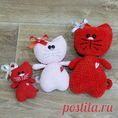 Сердечный котик амигуруми: схема вязания | AmiguRoom