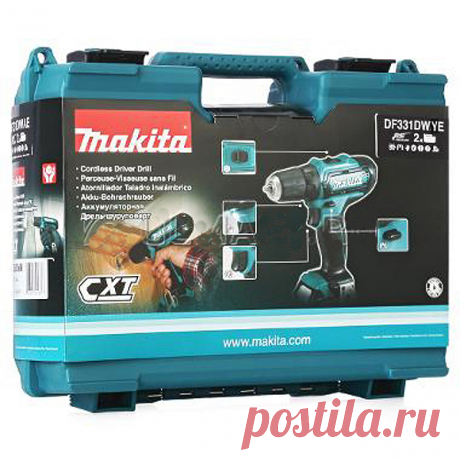 Аккумуляторная 2-х скоростная дрель-шуруповерт Makita DF331DWYE (10.8V, 2 x 1.5Ah, Li-Ion)