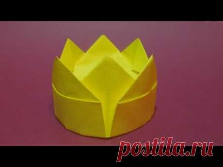 Как сделать корону из бумаги. Оригами корона из бумаги.