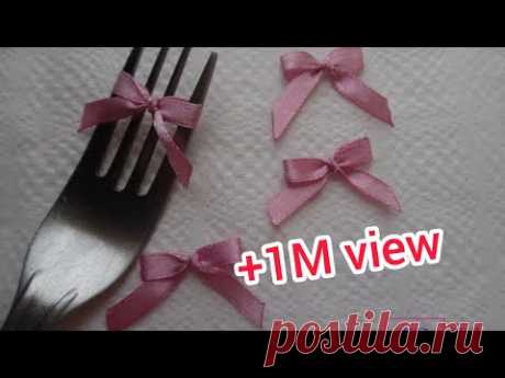 ✿DIY satin ribbon 01✿تزيين جهاز العروسة - بابيون صغير جميل جدا بشرائط الستان