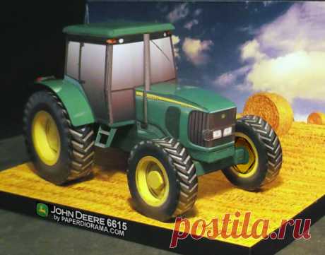 John Deere 6615 Paper Diorama - Paperdiorama - Donwload Free Paper Model