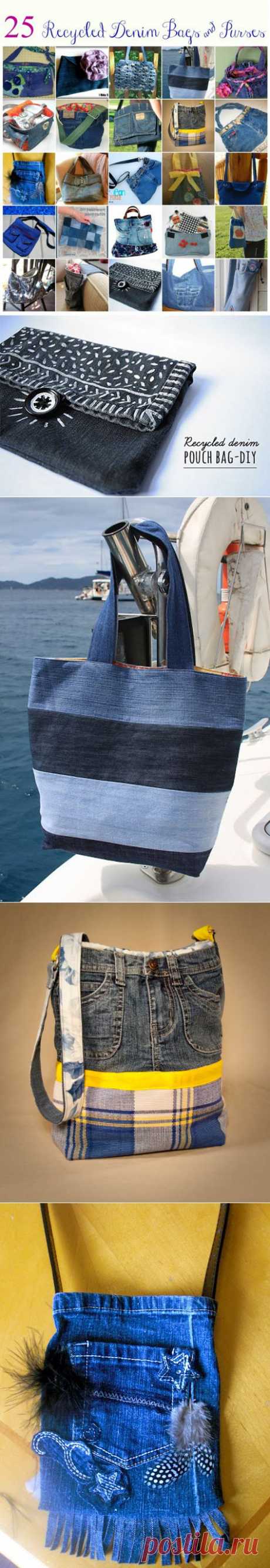 25 Recycled Denim Purses and Bags Tutorials Made From Jeans