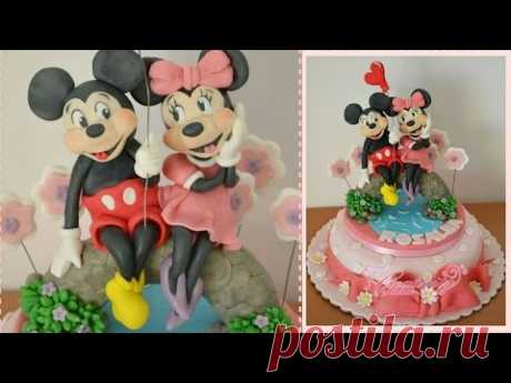 tutorial mickey mouse and minnie cake topper fondant topolino topolina pasta zucchero