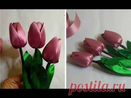 How to make tulip satin ribbon | DIY