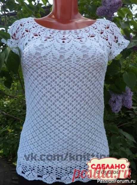 "Я, Вань, такую же хочу!" Летняя блуза. Схемы | Женская одежда крючком. Схемы и описание