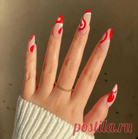 Название: Красный маникюр на Новый год 2023: 10 модных идей дизайна ногтей | ELLEGIRL Найдено в Google. Источник: ellegirl.ru