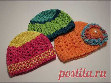 ▶ ‫كروشيه قبعه Crochet Hat 0-3‬‎ - YouTube