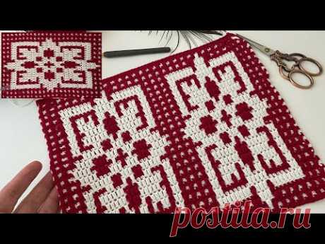 Мечтательные узоры✨Элегантный дизайн в технике мозаики крючком (коврики, одеяла и т. д.)