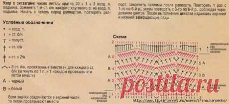 Узор с зигзагами. Завершающий ряд