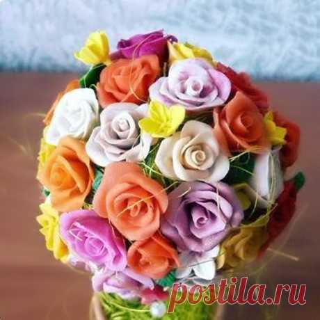 Романтично: розы из холодного фарфора | Креаликум