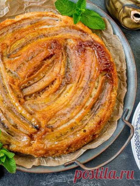 Рецепт пирога с карамельными бананами 🔥 на Вкусном Блоге