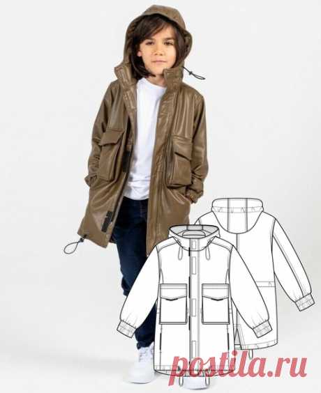 Выкройка куртки-парки для детей р.98-134.
Практичная куртка с накладными карманами-портфелями с клапанами, капюшоном с эластичным шнуром, застежкой-молнией и планкой на липучках.
#sewingschool_howto