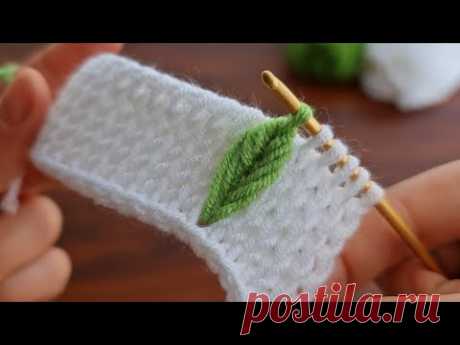 Wow!... 😇 Super Easy Leafy Tunisian Knitting - Tunus İşi Örgü Modeline Bayılacaksınız...