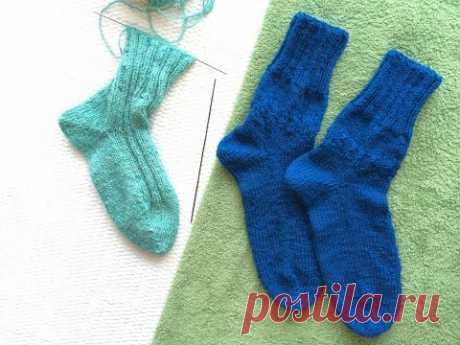 Вязание носки от мыска на двух спицах без шва / Knitting socks on two needles without seam