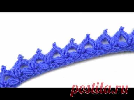 Зубчатая кайма с пышными столбиками 2   Serrated border with puff stitches