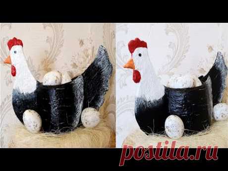 Diy / Chicken egg basket of cardboard/ Kitchen decor