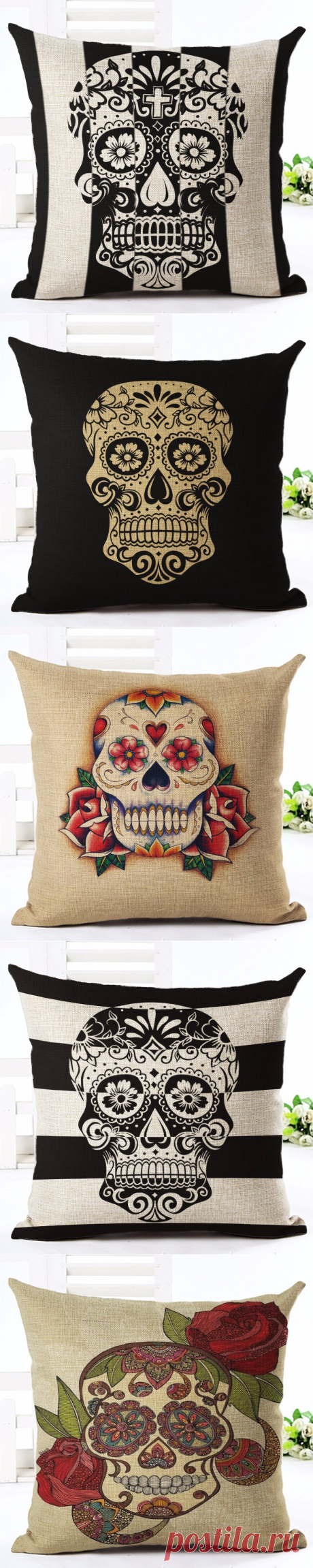 Modern Vintage Home Decor Cartoon Pillow Linen Skull Cushion Soft Bed Cushion Cover Decoration For Santa Almofadas Cojines-in Cushion Cover from Home & Garden on Aliexpress.com | Alibaba Group