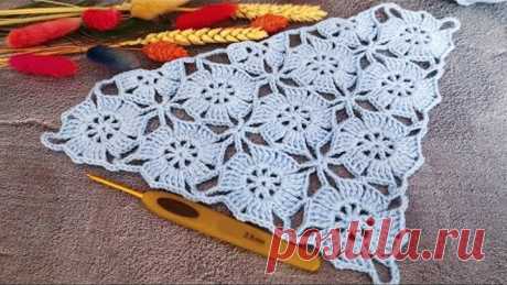 Безотрывное вязание шали, бактуса или палантина✨Continuous knitting of a shawl, bactus or stole✨