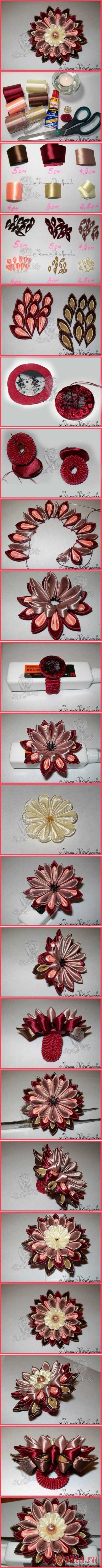 DIY Beautiful Kanzashi Ribbon Flower