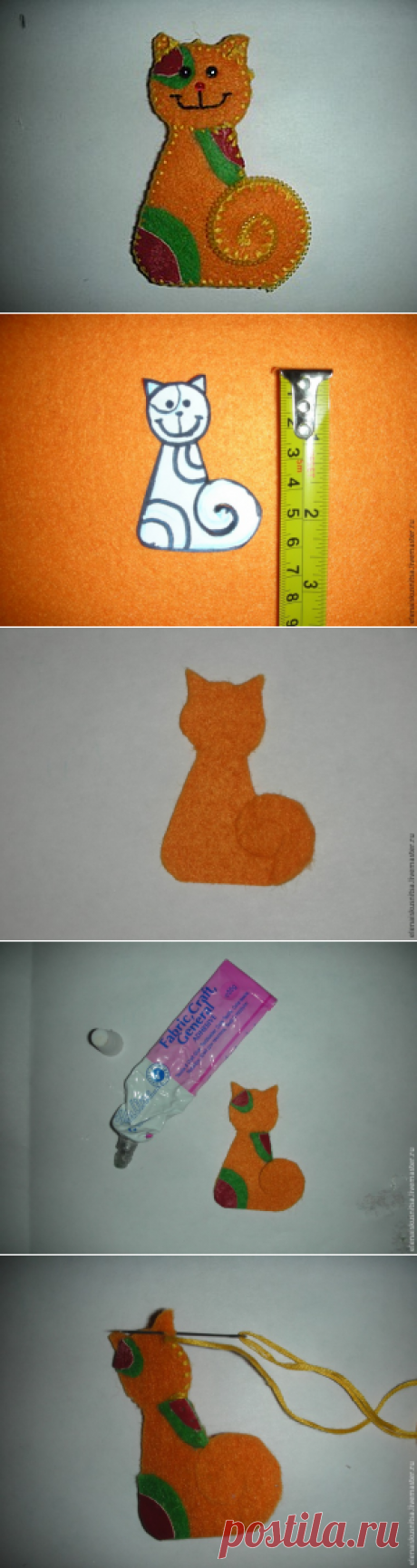 Брошь из фетра «Солнечный кот» - Ярмарка Мастеров - ручная работа, handmade