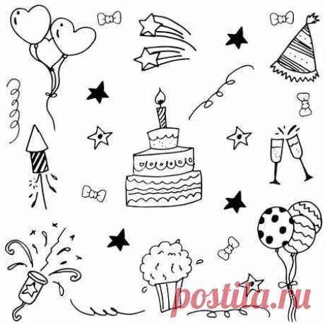 Element birthday doodle vector art hand draw 123RF - Миллионы стоковых фото, векторов, видео и музыки для Ваших проектов.