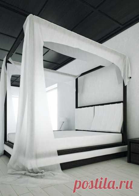 Стиль спальни: кровать с балдахином - 70 идей для романтиков - фото
