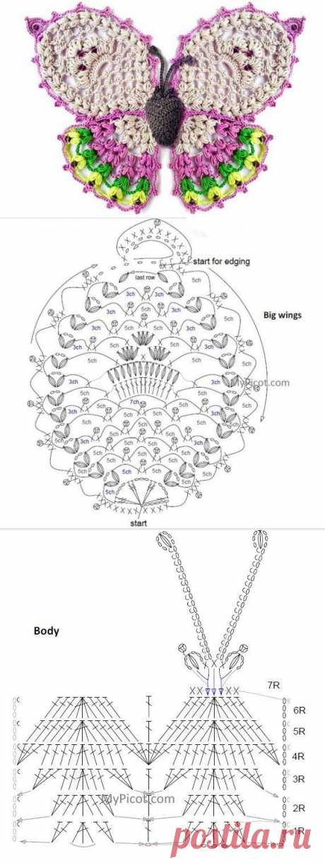 БАБОЧКА КРЮЧКОМ