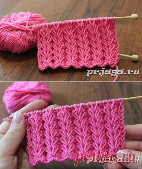 Узор спицами «Колоски из вытянутых петель» видео
Knitting pattern, вязание спицами